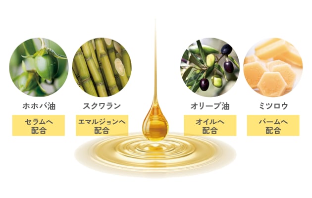 うるおい成分 天然由来エモリエント成分配合